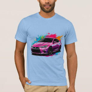 T-shirt Voiture électrique avec éclaboussures de couleurs 