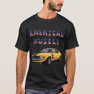 T-shirt Voiture Muscle Américaine Classique Jaune