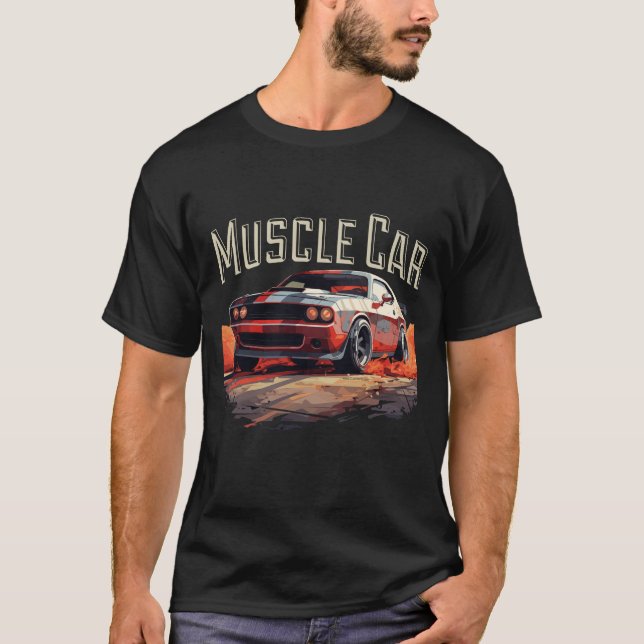 T-shirt Voiture Musculaire Turbo Voiture de sport domestiq (Devant)