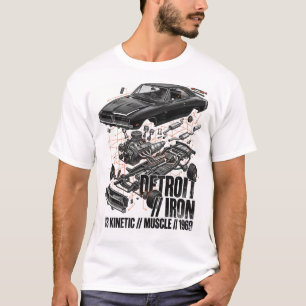 T-shirt Voiture musculaire V8 Explosée de Detroit Streetwe
