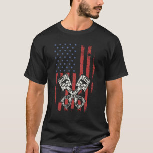 T-shirt Voiture-musée Piston Piston, Drapeau Vintage