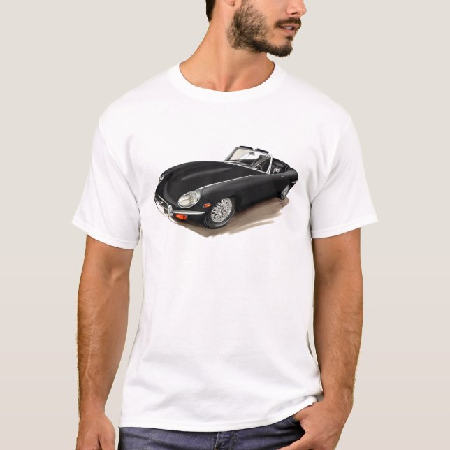 T-shirt Voiture noire de Jaguar XKE (Devant)