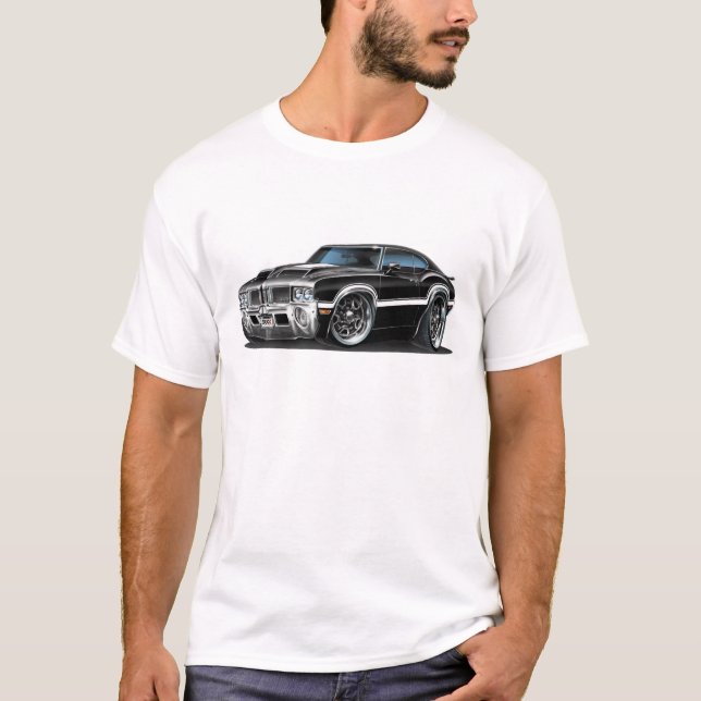 T-shirt Voiture noire du sabre d'abordage 442 d'Olds (Devant)