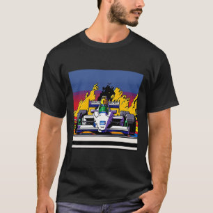 T-shirt Voiture Pour Mécanique Sports Ventilateur Retro 90