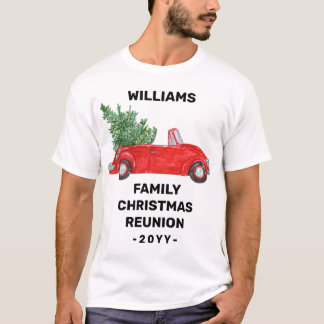 T-shirt Voiture rouge personnalisée de la Réunion de Noël 
