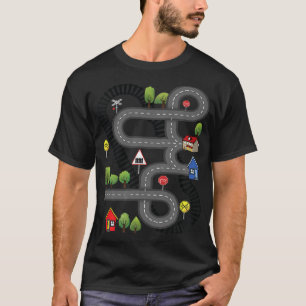 T-shirt Voiture Train Road Track Jouet Jouet arrière Conce