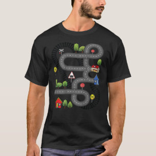 T-shirt Voiture Train Road Track Jouet Jouet arrière Conce