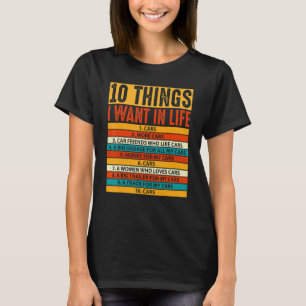T-shirt Voiture Vintage 10 choses que je veux dans ma vie