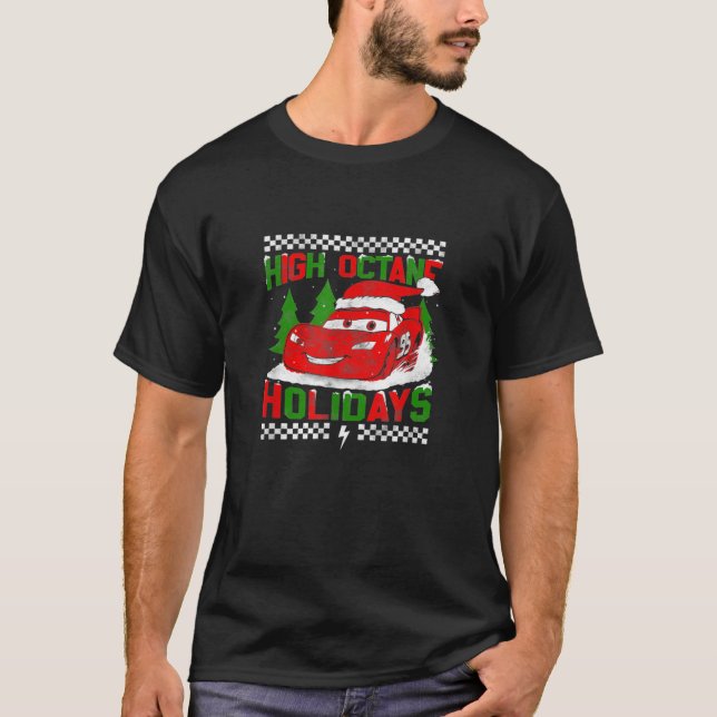 T-shirt Voitures de Noël Éclair Haute Octane Vacances (Devant)