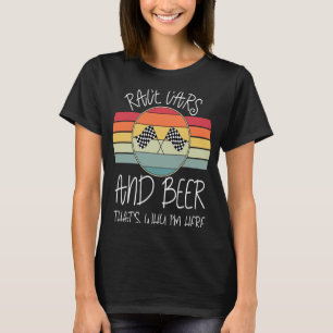 T-shirt Voitures Et Bières De Course De Coucher De Soleil 