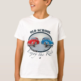 T-shirt Voitures rouges et bleues avec inscription