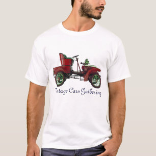 T-shirt Voitures vintages recueillant, noir vert rouge
