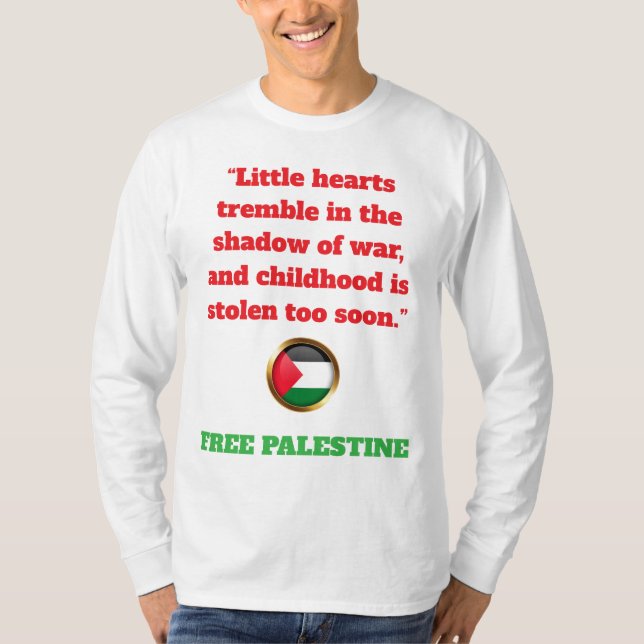 T-shirt Voix de la Palestine - L'humanité crie pour la jus (Devant)