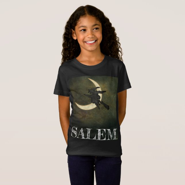 T-Shirt Vol de sorcière de Salem le Massachusetts sur la (Devant entier)