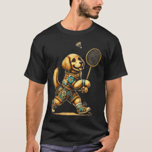 T-shirt Volant de badminton Joueur de Golden Retriever