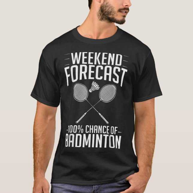 T-shirt Volant de badminton Racket Joueur Birdie (Devant)