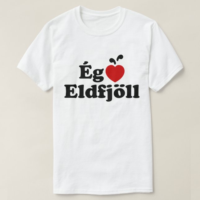 T-shirt Volcans I Heart (Love) [Ég Elska Eldfjöll] (Design devant)