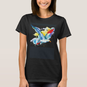 T-shirt Voler comme une mouette peinte
