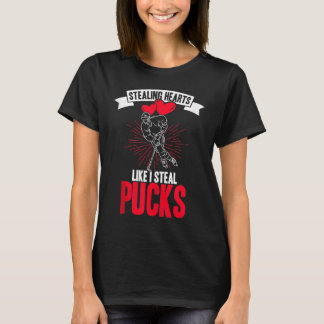 T-shirt Voler des cœurs comme je vole des palets Fleurs A