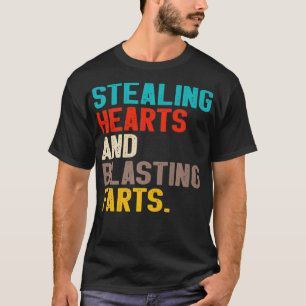 T-shirt Voler Les Coeurs Et Les Pièces De Souffle Rétro Ga