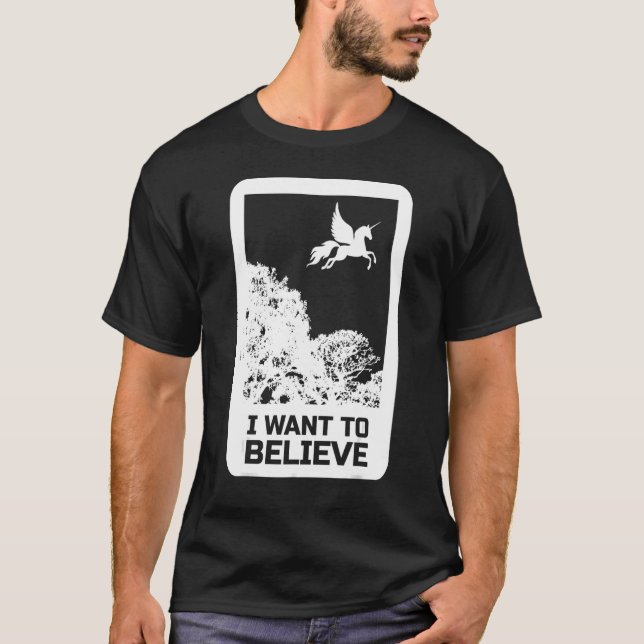 T-shirt Voler Unicorn Je Veux Croire Uap Alien Outfit (Devant)