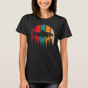 T-shirt Volet truite Pêche Nature Extérieur Retro Sunset