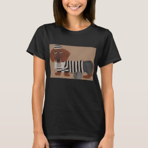 T-shirt Voleur de friandises pour teckel prisonnier de la 