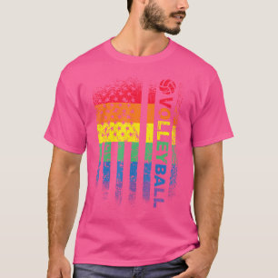 T-shirt Volley-ball américain Drapeau Volleyballer Beach V