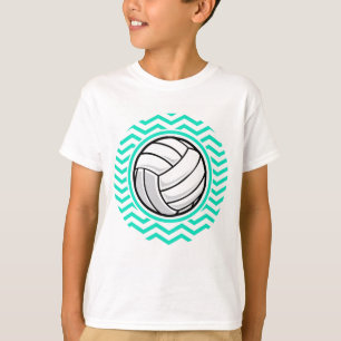 T-shirt Volley-ball ; Aqua Green Chevron