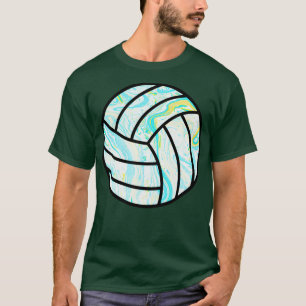 T-shirt Volley-Ball Bleu Et Jaune Marbré