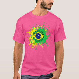 T-shirt Volley-Ball Brésilien Avec Le Drapeau Du Brésil