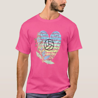T-shirt Volley-ball féminin Retro Style mignonne Fête des 