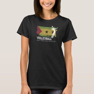 T-shirt Volley-ball Sao Tome & Principe Drapeau filles Vol