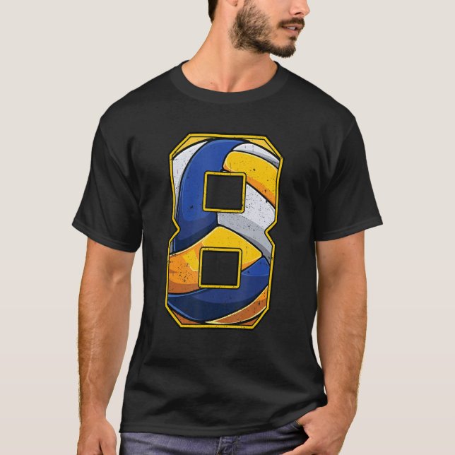 T-shirt Volleyball 8e anniversaire garçon fille huit 8 ans (Devant)