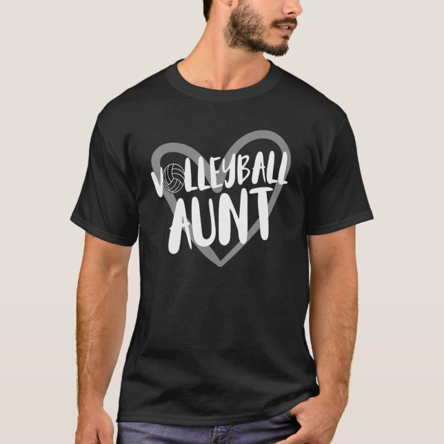 T-shirt Volleyball Aunt Heart (Devant)