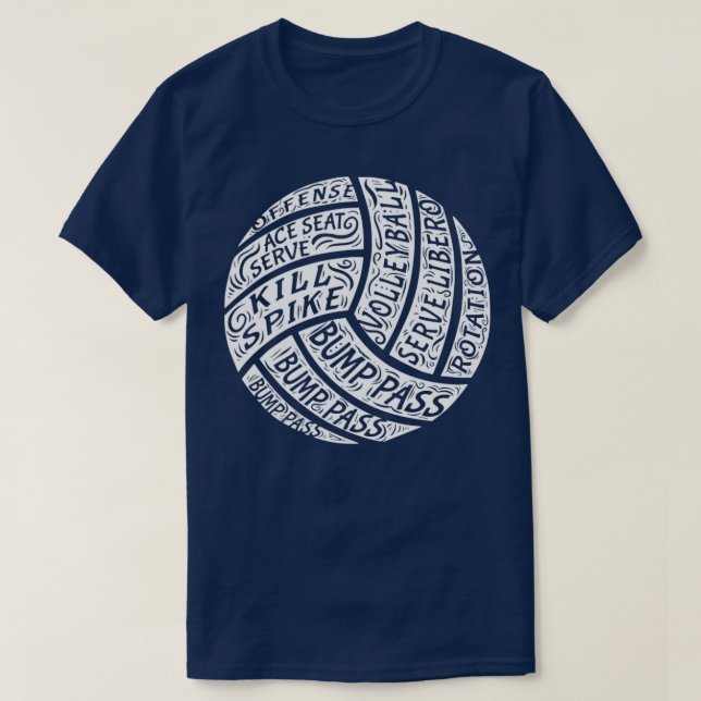T-shirt Volleyball Cadeau Word Art Imprimer Volleyball Tea (Design devant)