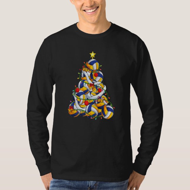 T-shirt Volleyball Christmas Tree Xmas Pajama player coach (Devant)