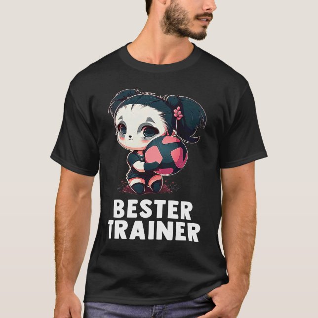 T-shirt Volleyball coach  cute panda girl volleyball (Devant)