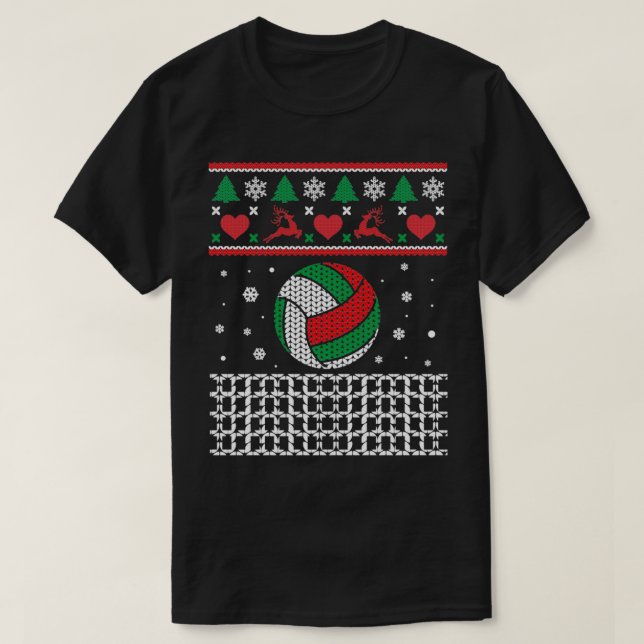 T-shirt Volleyball Doux moche cadeau de Noël pour Volleyb (Design devant)