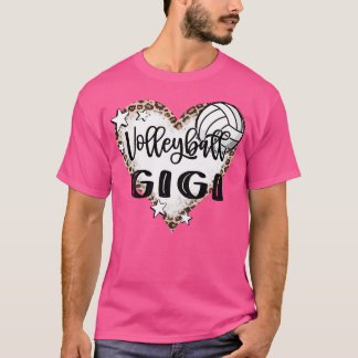 T-shirt Volleyball Gigi Leopard Heart Famille Correspondan
