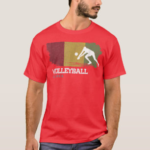 T-shirt Volleyball Guinea Flag Team Indoor Beach Player