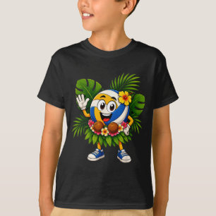T-shirt volleyball hawaïen balle plage tropicale été