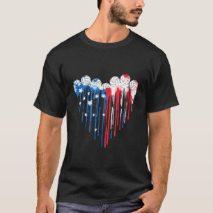 T-shirt Volleyball Heart Art Usa Drapeau Américain Pour Vo