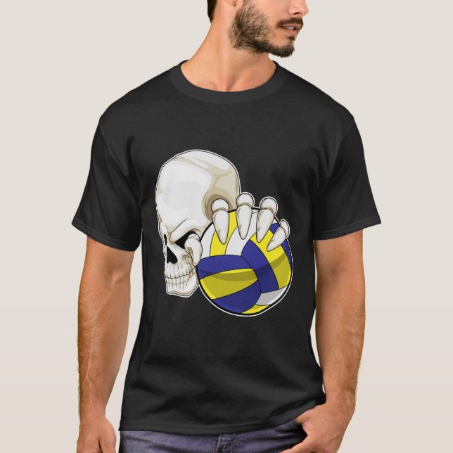 T-shirt Volleyball joueur de crâne (Devant)
