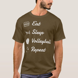T-shirt Volleyball Manger Sleep Volleyball Répétition