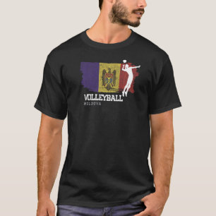 T-shirt Volleyball Moldavie Drapeau Filles Volleyball Femm