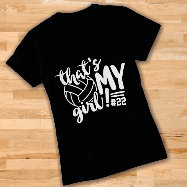 T-shirt Volleyball Mom That's My Girl Ajouter un numéro (Créateur téléchargé)