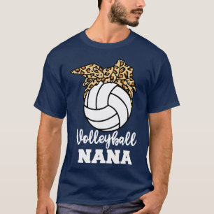 T-shirt Volleyball Nana Funny Leopard Nana Long Manches