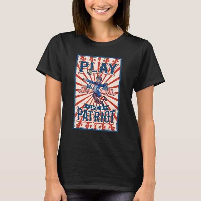 T-shirt Volleyball Oncle Sam 4 juillet Garçons Enfants Usa (Devant)