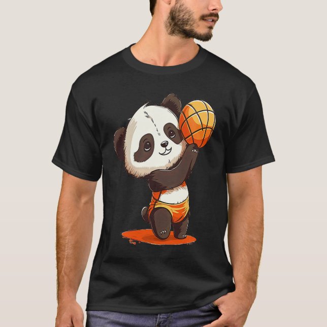 T-shirt Volleyball Panda  Panda Hugging A Volleyball (Devant)